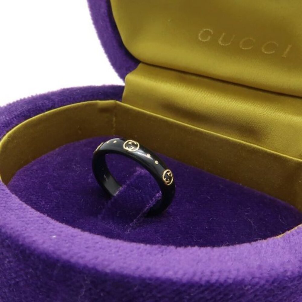 Gucci Icon Interlocking G 18Kring 50 Corundum 18K With Case Ring - Picture 1 of 10